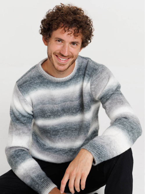 Pull multicolore col rond homme
