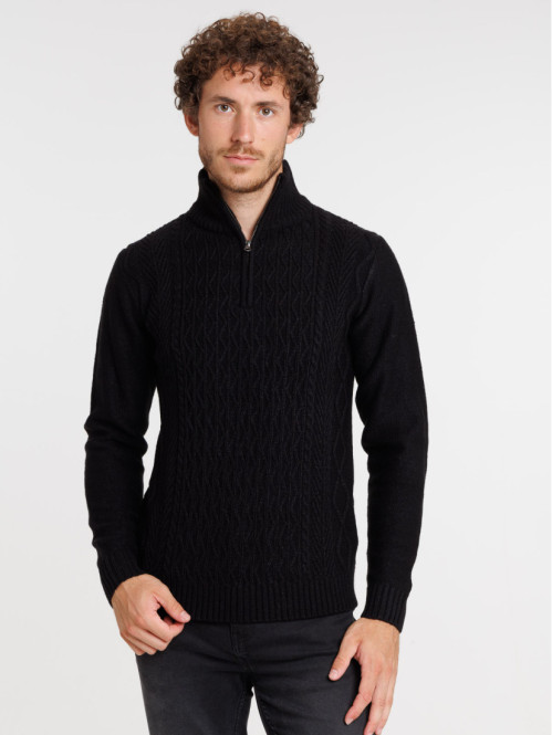 Pull col montant zippé noir...