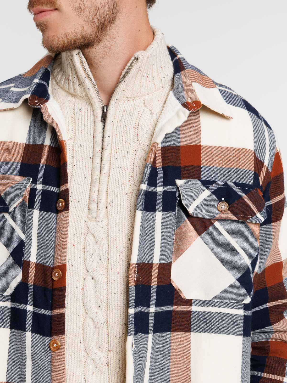 Surchemise flanelle a carreaux homme