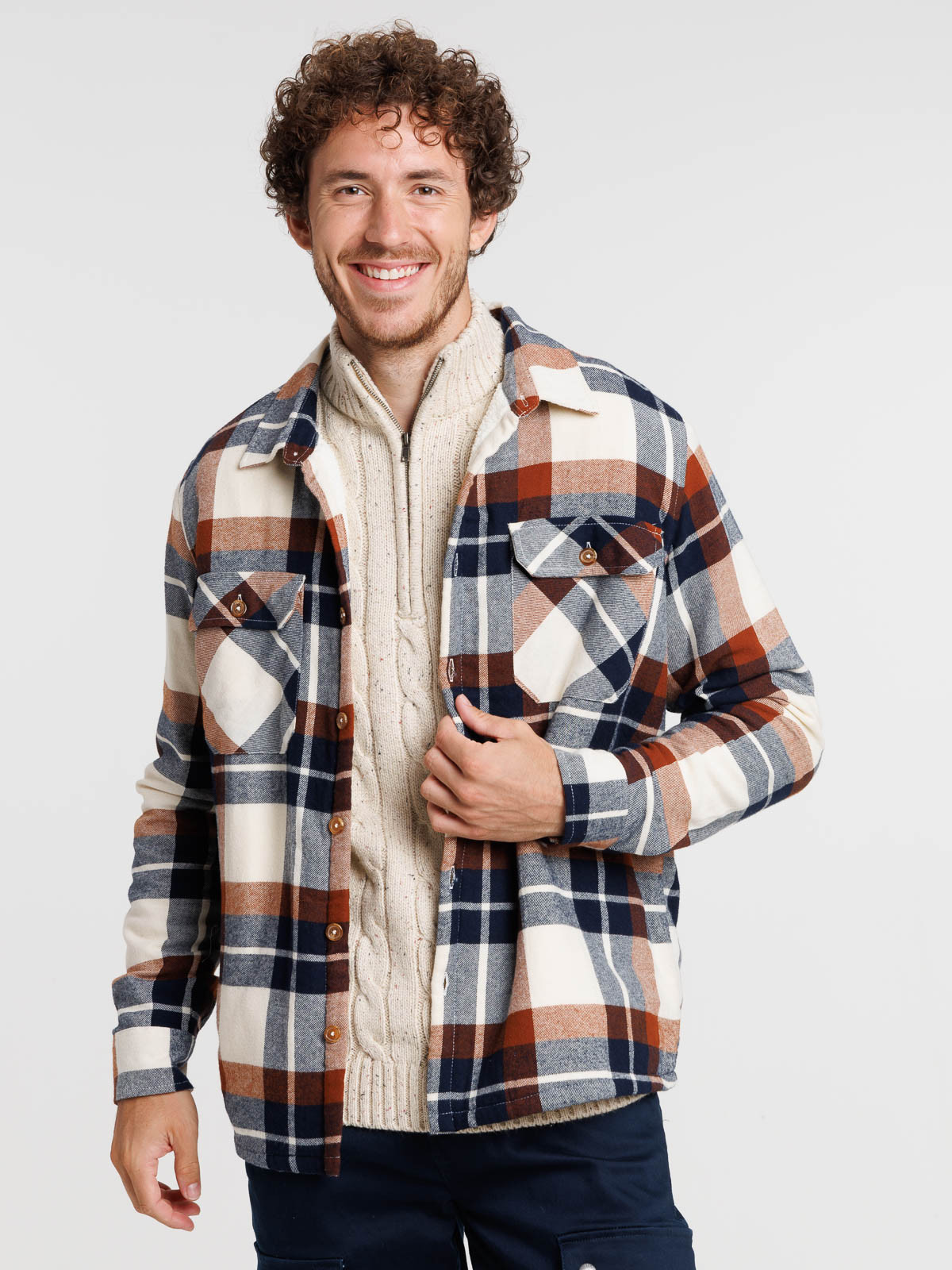 Surchemise flanelle à carreaux homme