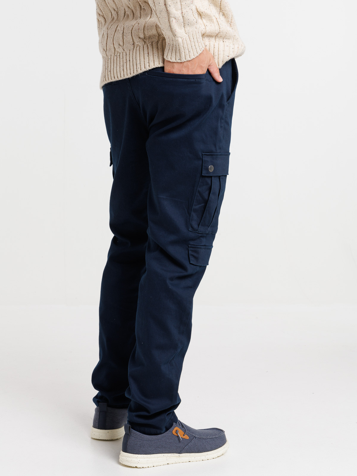 Pantalon cargo marine navy homme