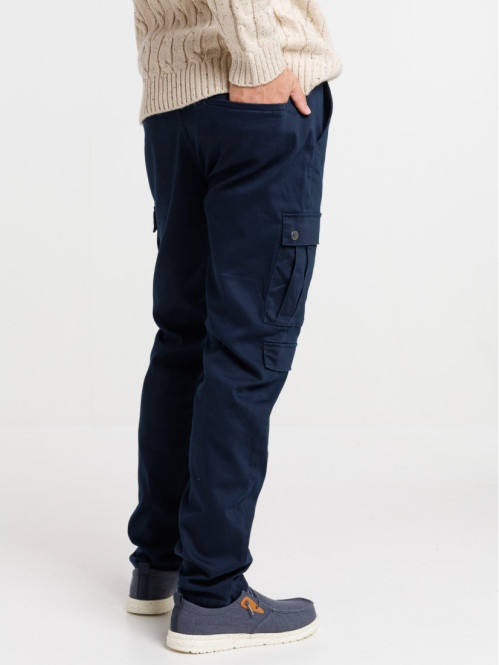 Pantalon cargo marine navy homme