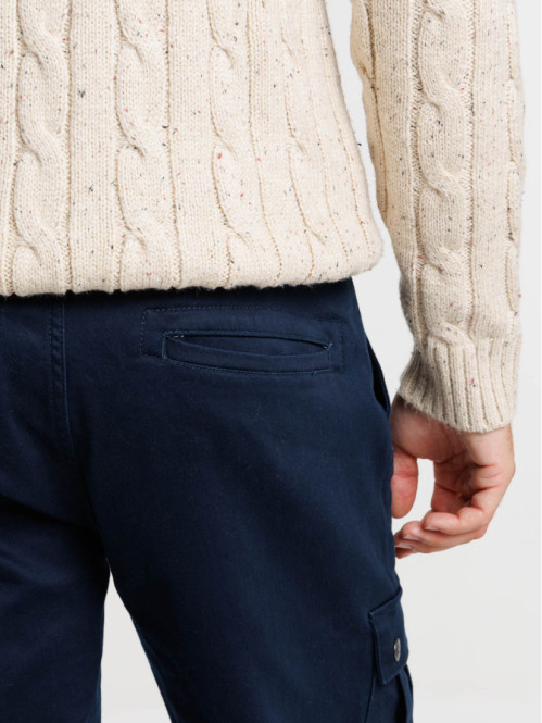 Pantalon cargo marine navy homme