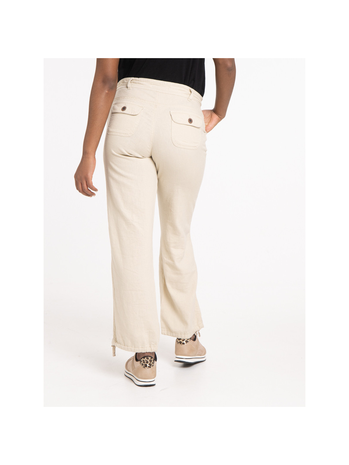 Pantalon lin mastic femme