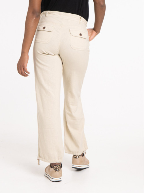 Pantalon lin mastic femme