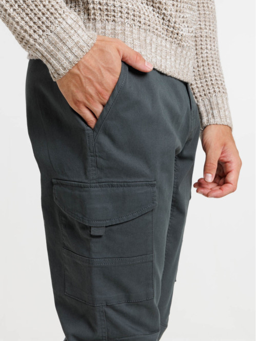 Pantalon cargo gris ardoise homme