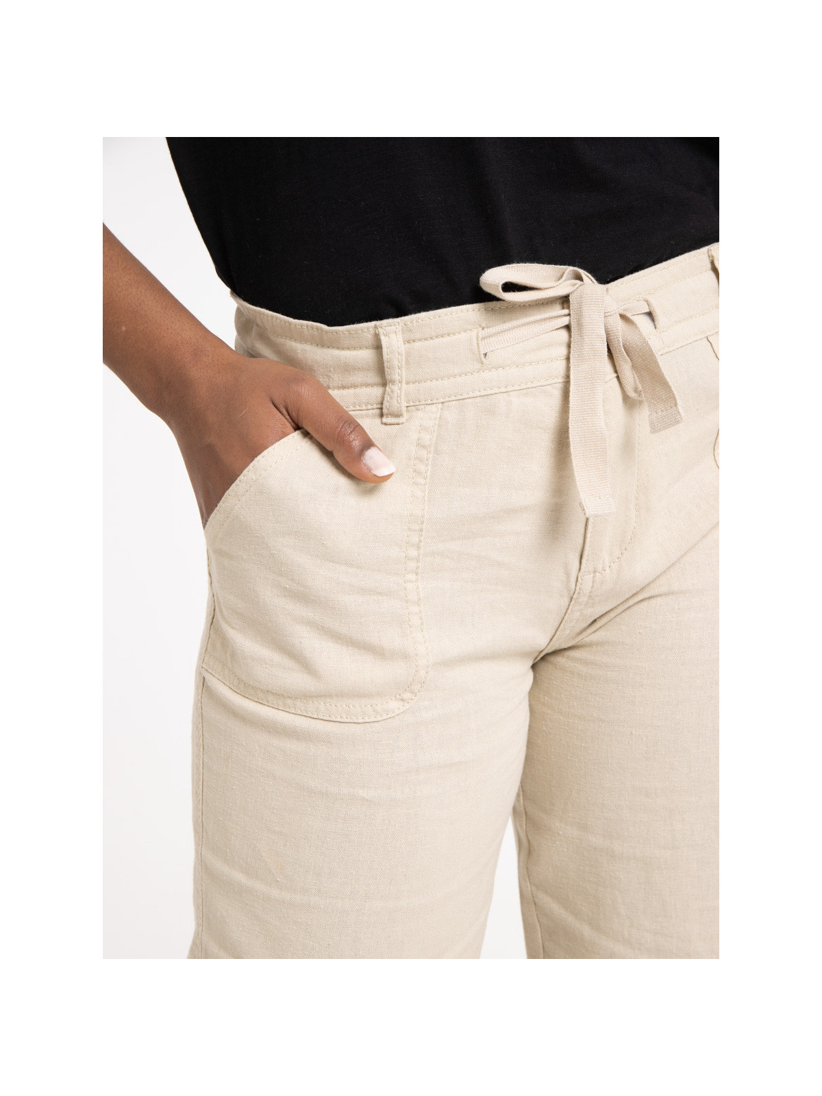 Pantalon lin mastic femme