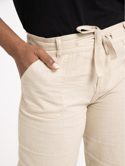 Pantalon lin mastic femme