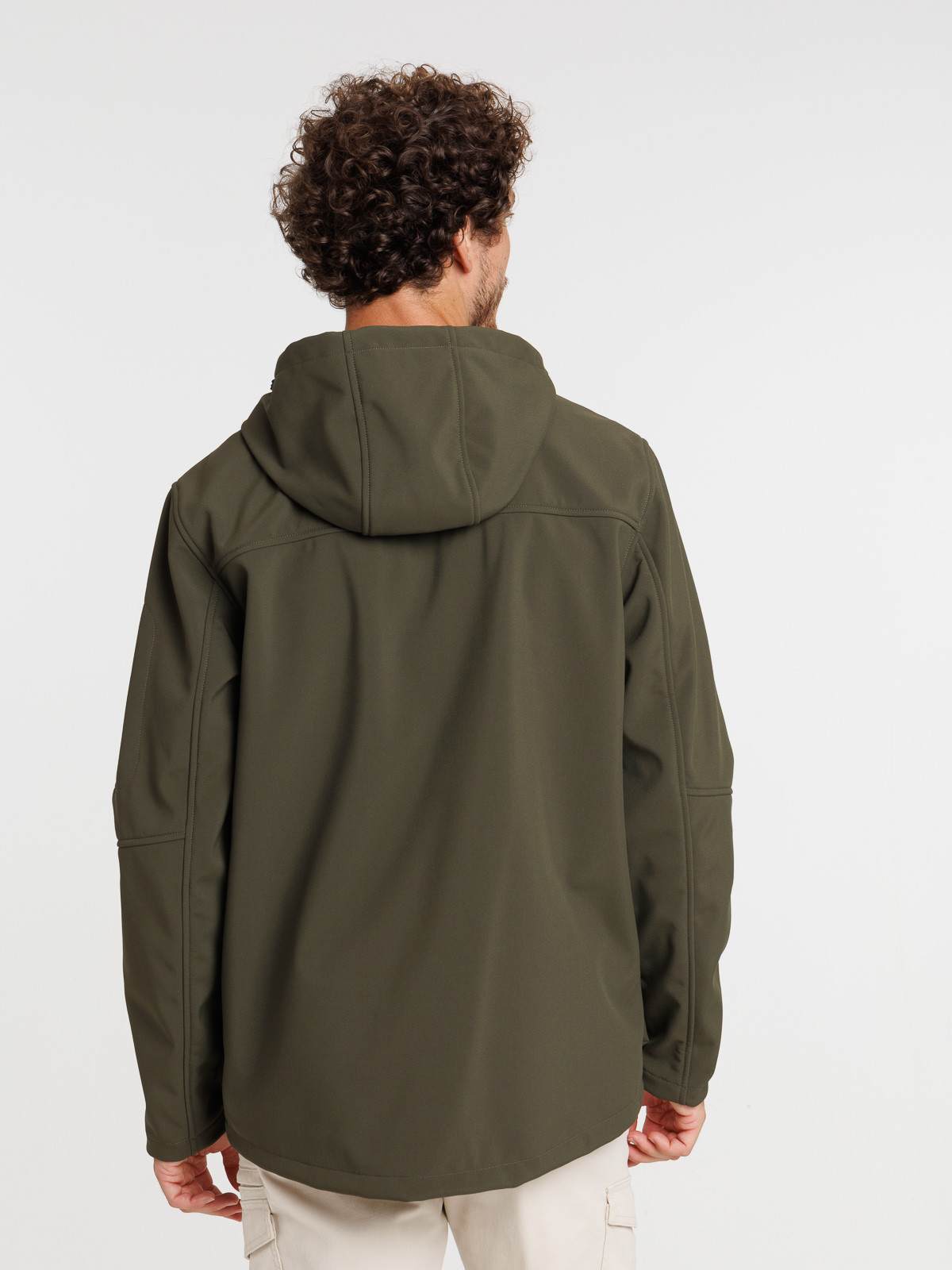 Blouson multipoche zippé kaki homme