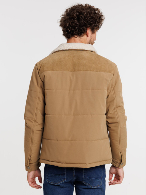 Manteau sherpa homme café foncé