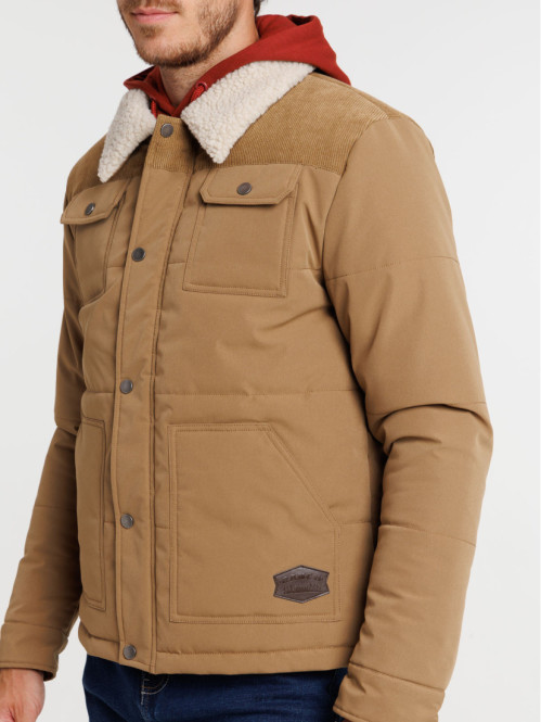 Manteau sherpa homme café foncé