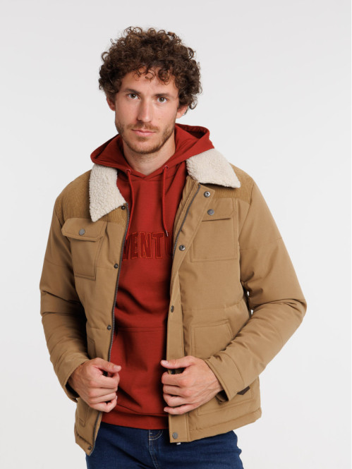 Manteau sherpa homme café foncé