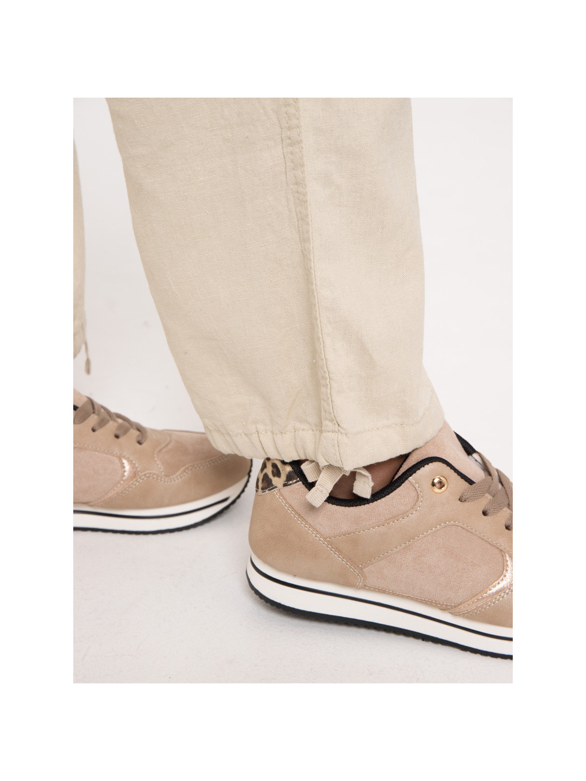 Pantalon lin mastic femme