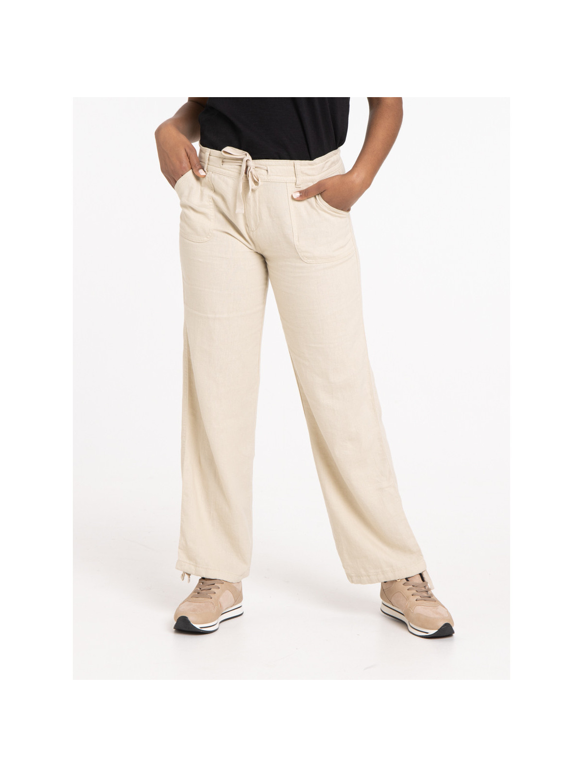 Pantalon lin mastic femme