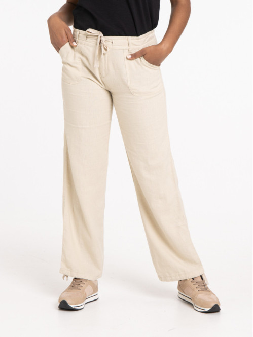 Pantalon lin mastic femme