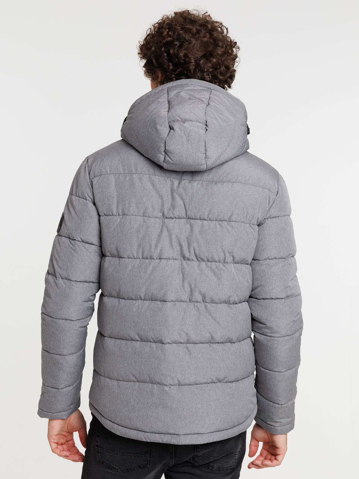 Doudoune capuche gris clair chine homme