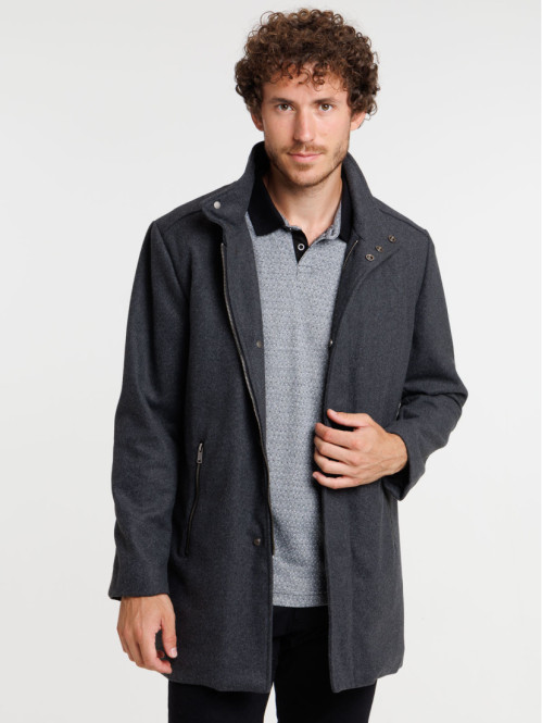 Manteau gris chiné homme