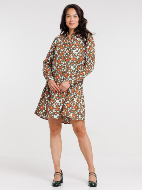 Robe chemise imprimée fleurie femme