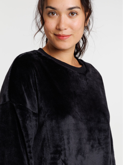 Sweat polaire noir femme