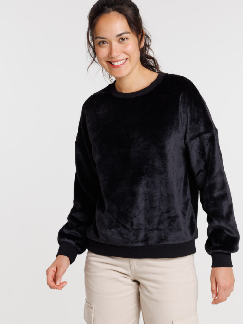 Sweat polaire noir femme