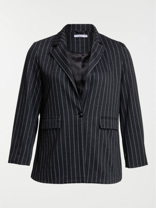 Veste tailleur rayée grande taille femme