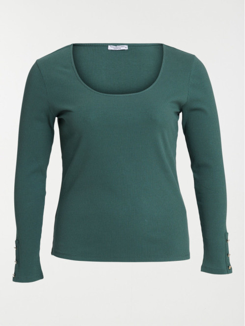T-shirt côtelé grande taille femme