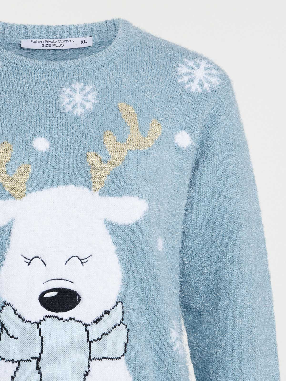 Pull de noël renne grande taille femme