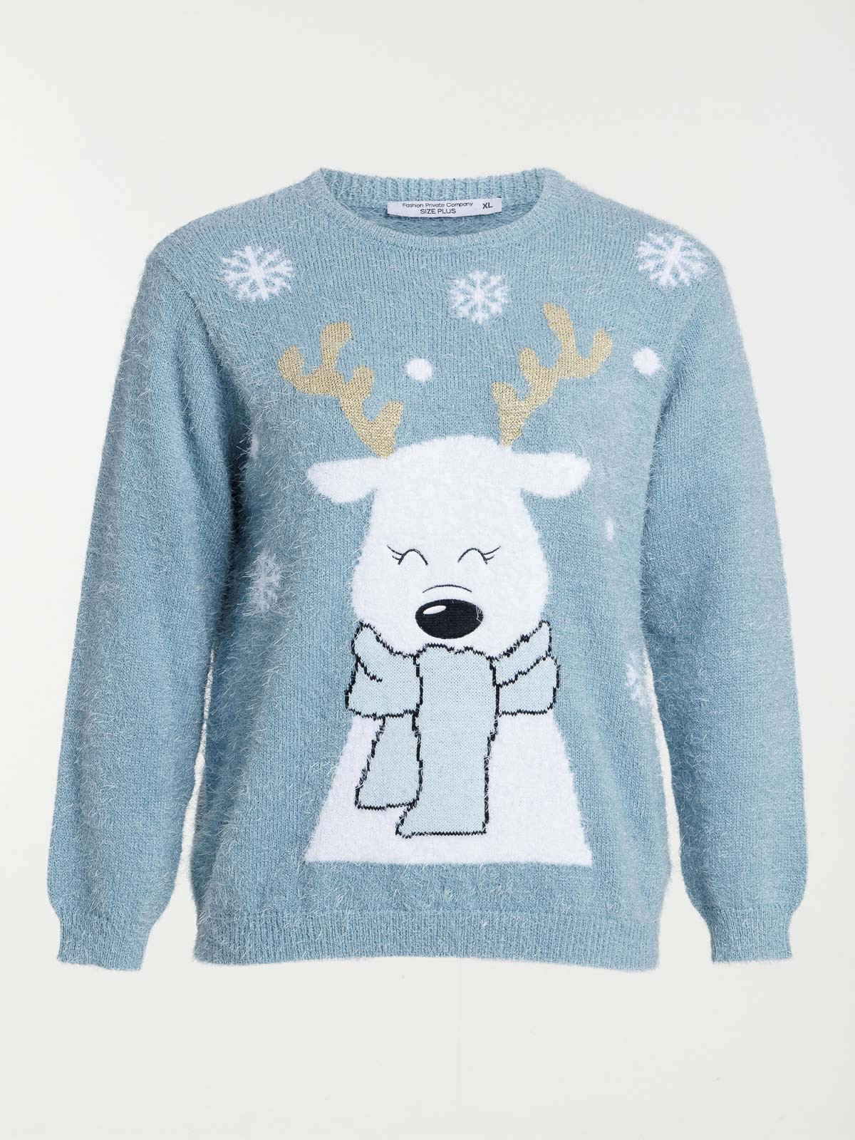 Pull de noël renne grande taille femme