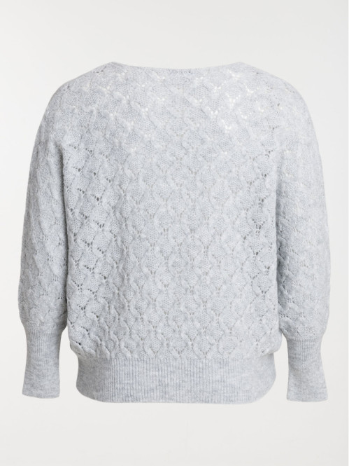 Pull gris chiné grande taille femme