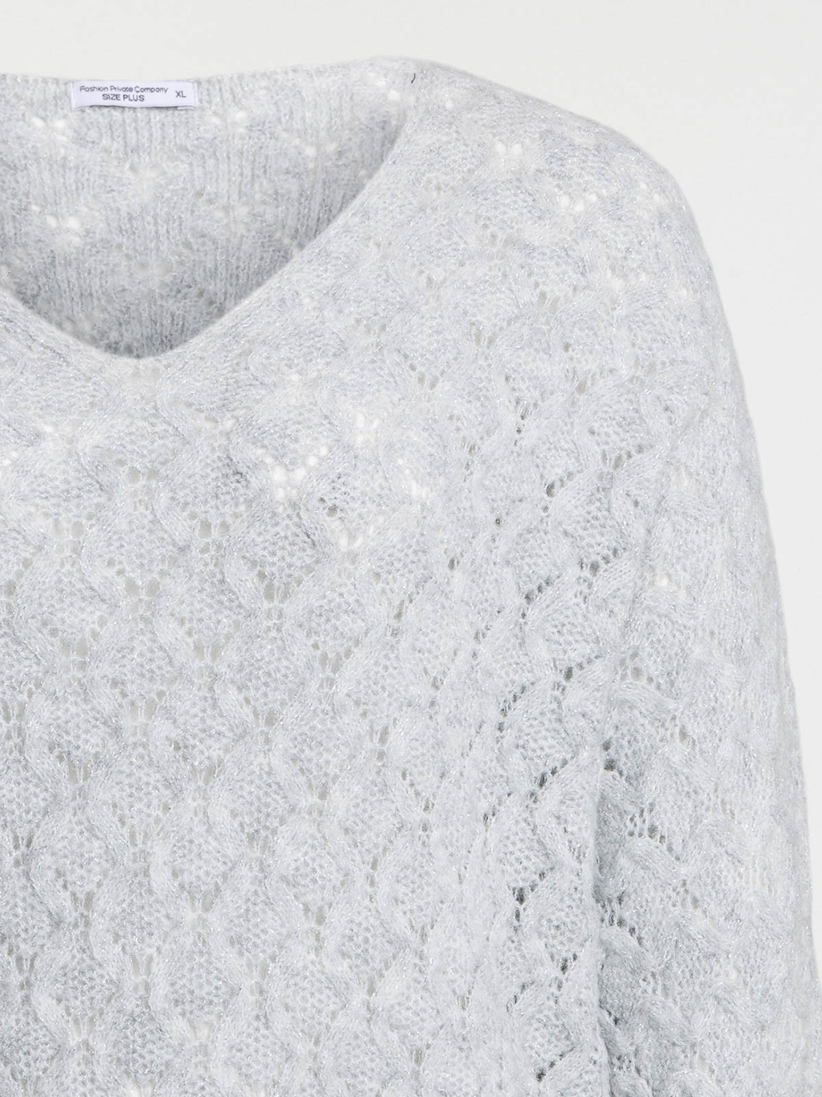 Pull gris chiné grande taille femme