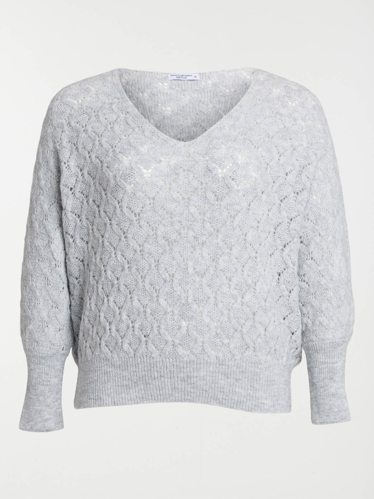 Pull gris chiné grande taille femme