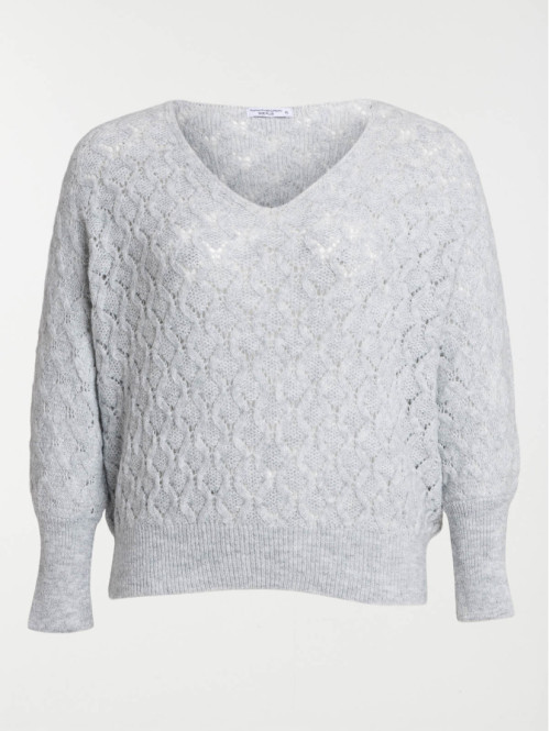 Pull gris chiné grande taille femme