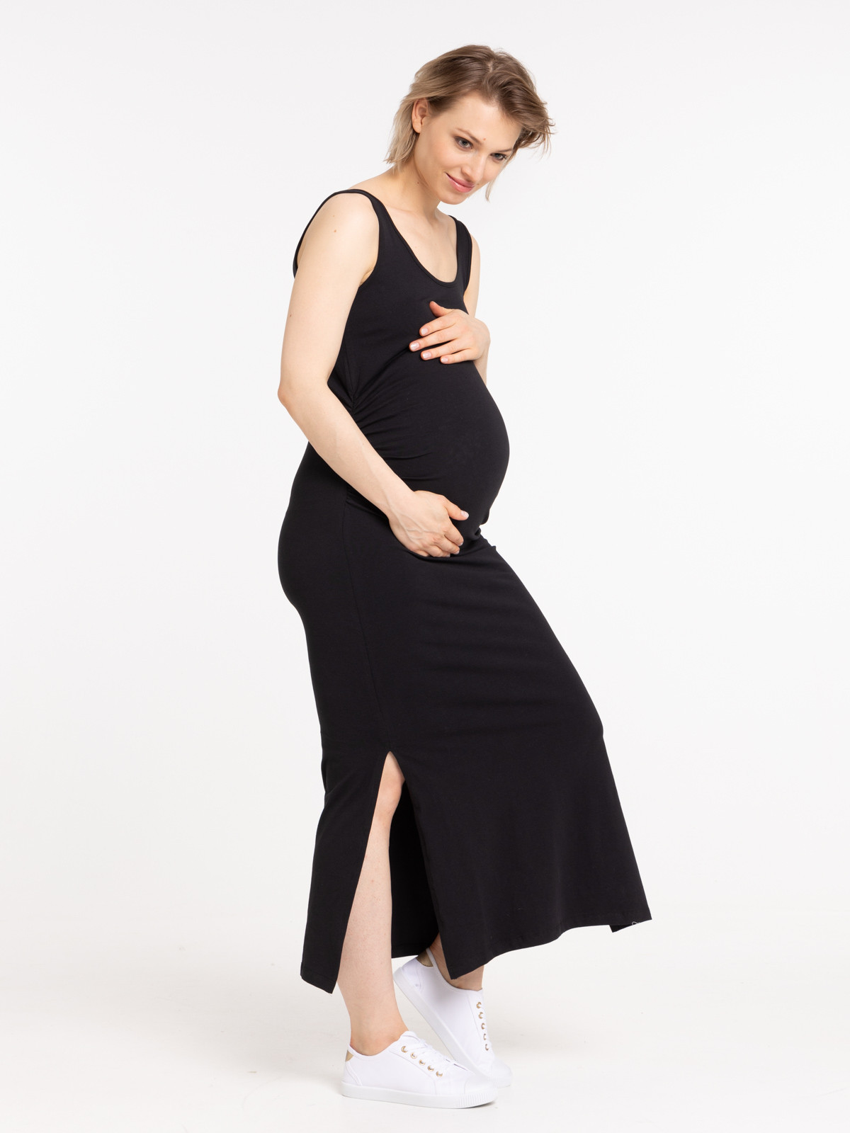 Robe noire de maternité femme