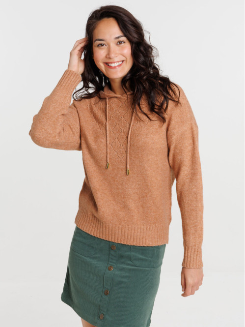 Pull à capuche croissant femme