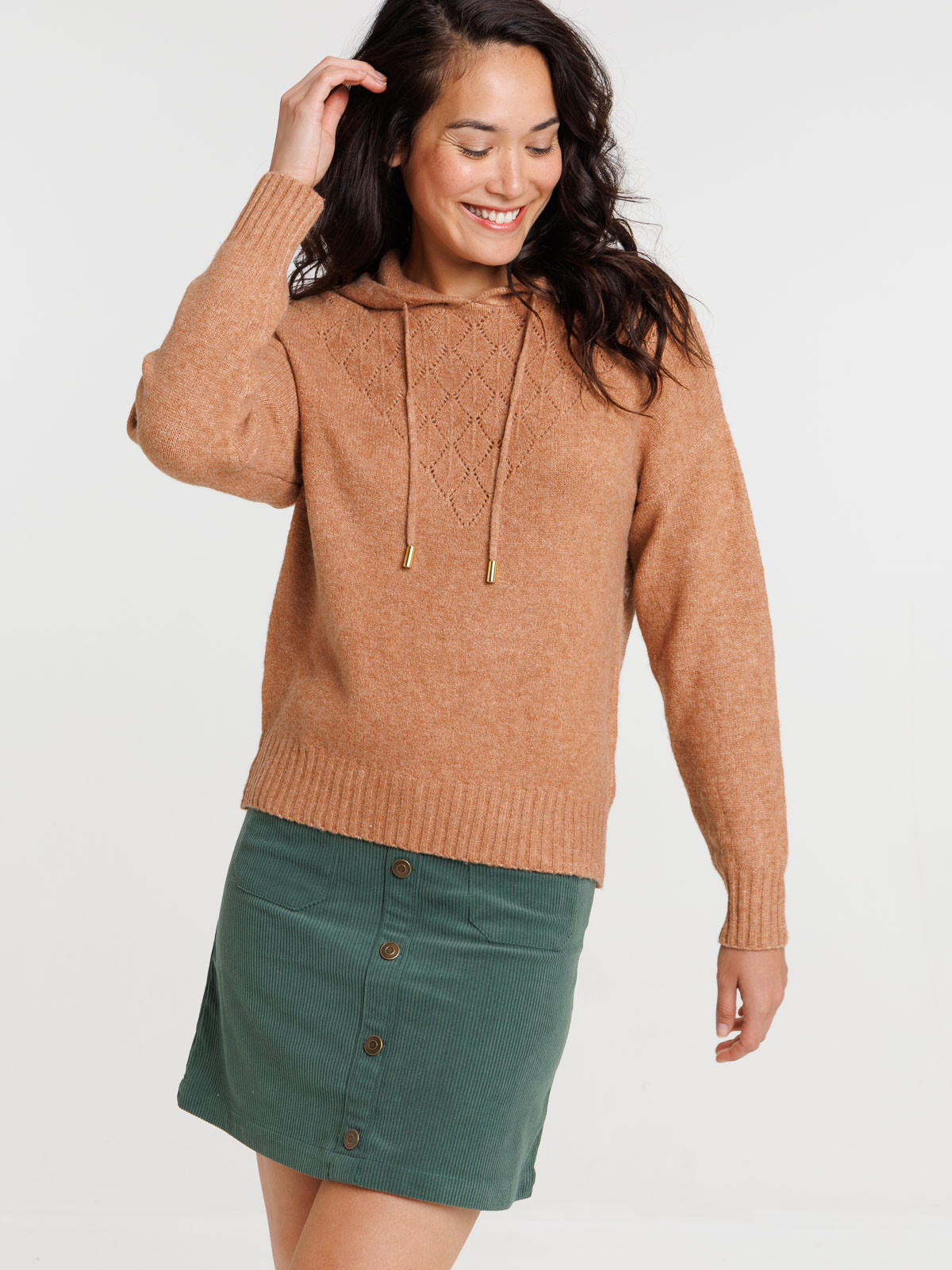 Pull à capuche croissant femme