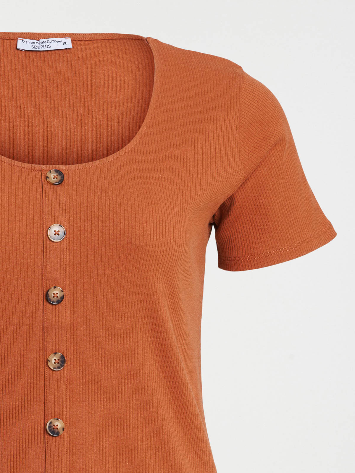 T-shirt ocre rougi grande taille femme