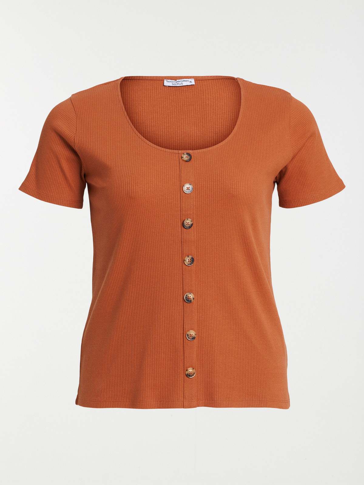 T-shirt ocre rougi grande taille femme