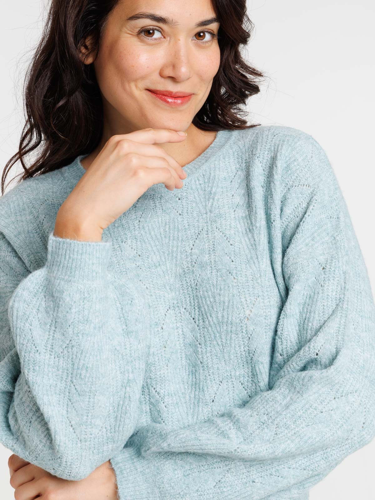Pull col rond menthol femme Pull col rond menthol femme