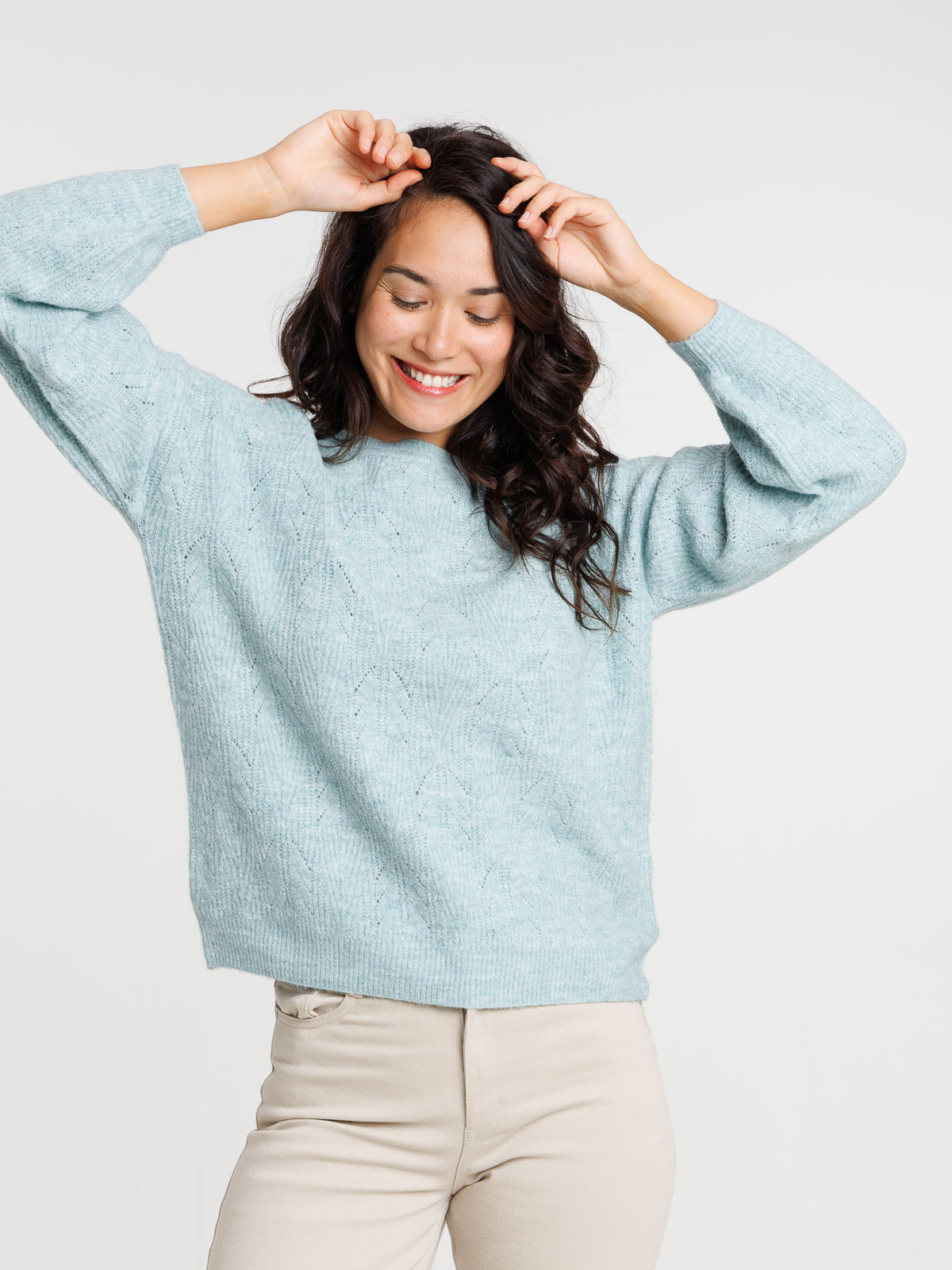 Pull col rond menthol femme Pull col rond menthol femme