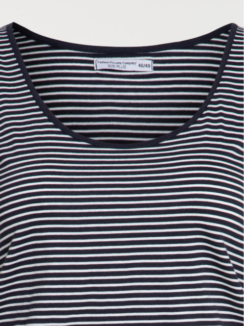 Robe marine rayée grande taille femme Robe marine rayée grande taille femme