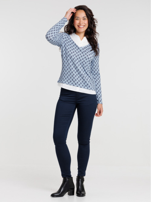 T-shirt 2 en 1 imprimé femme
