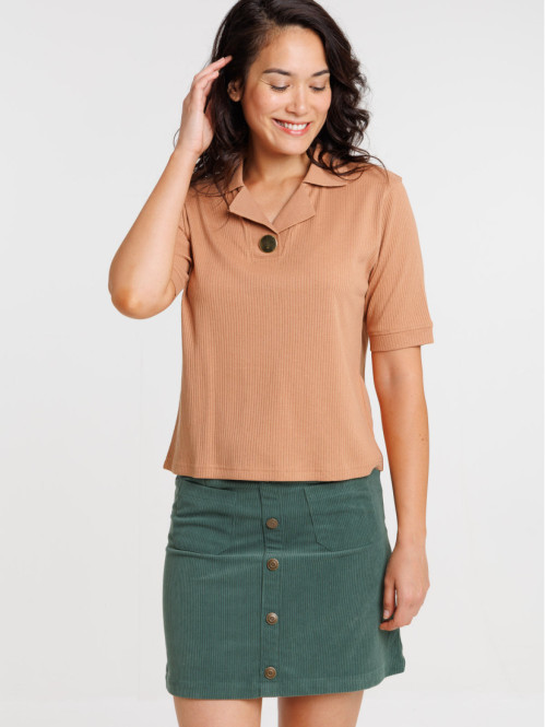 Polo matière côtelée...