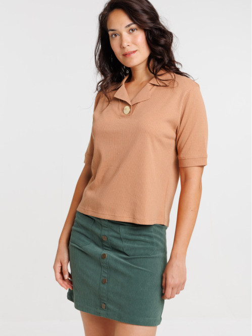 Polo matière côtelée...