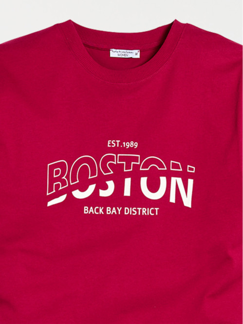 T-shirt boston bourgogne femme