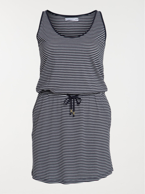 Robe marine rayée grande taille femme