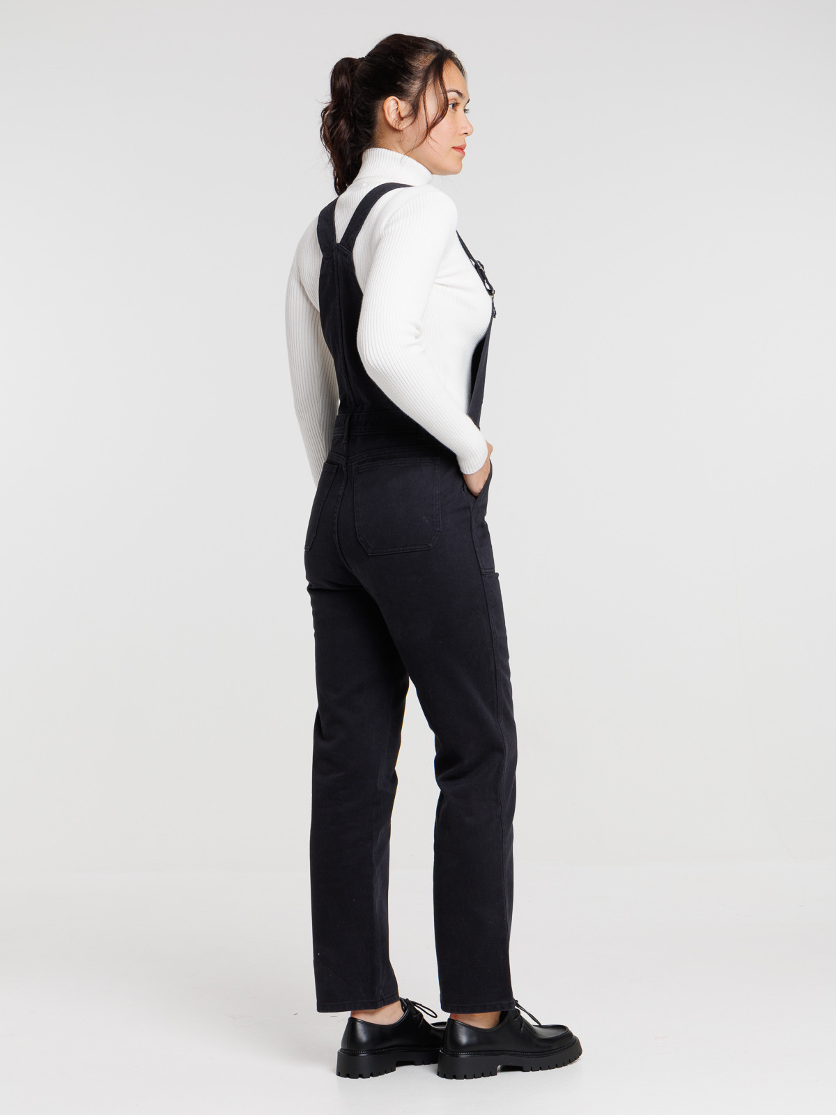 Salopette denim noir femme