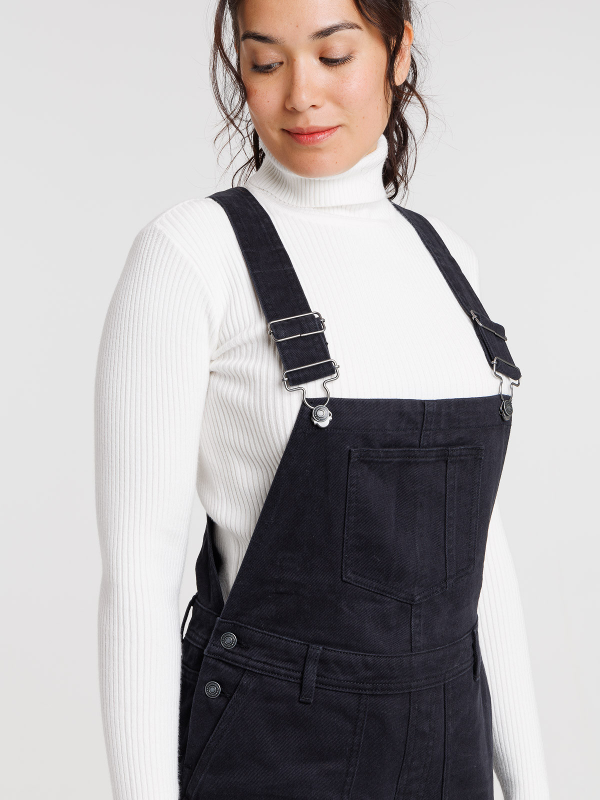 Salopette denim noir femme