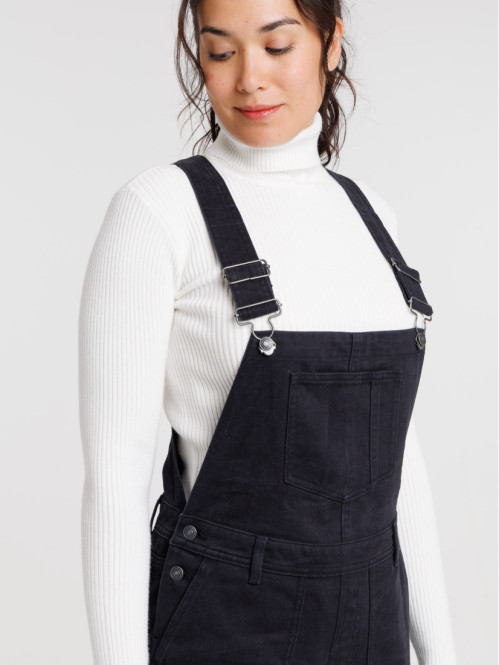 Salopette denim noir femme