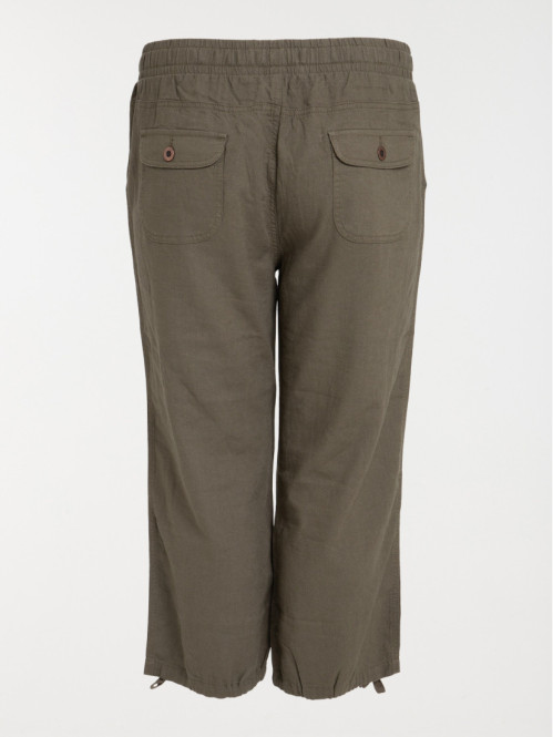 Pantacourt kaki grande taille femme