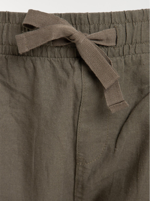 Pantacourt kaki grande taille femme